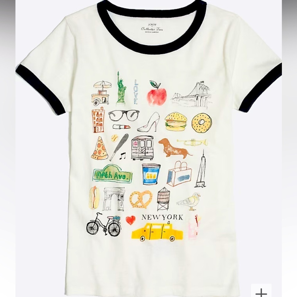 Jcrew New York mercantile baby tee 90s style limited edition xxs $60 holiday